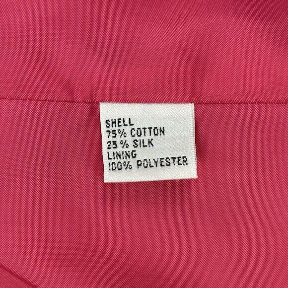 Vtg Talbots Silk Blend Blazer Women 4P Hot Pink Gem Button Career Old Money Chic - Picture 15 of 16